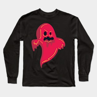 Red Horror Ghost Long Sleeve T-Shirt